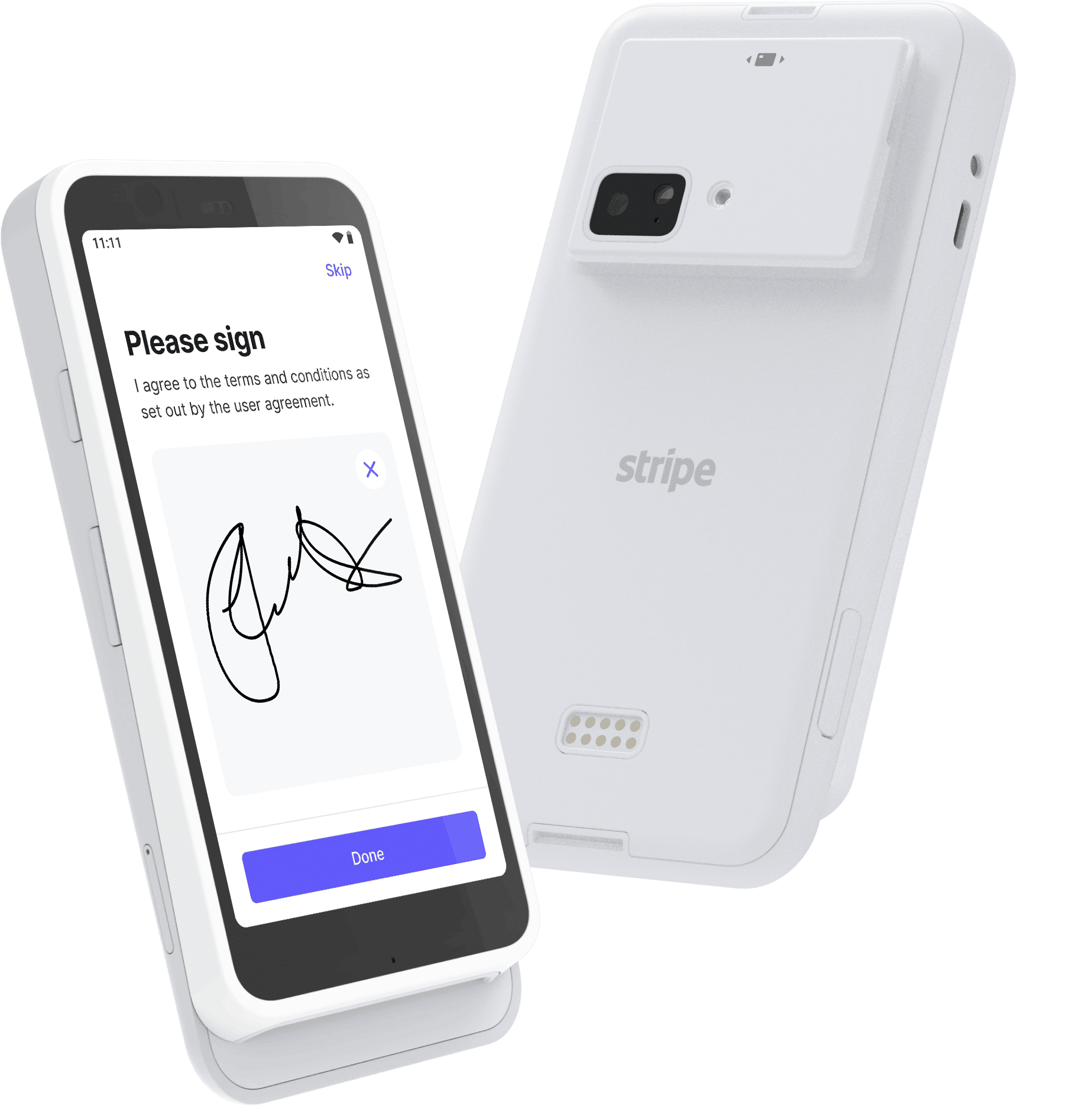Front and back view of the Stripe Reader S700/S710